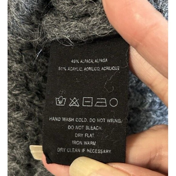 Anthropologie Alpaca Blend Gray Open Knit Pullover Long Sleeves Sweater Women S - Picture 10 of 10